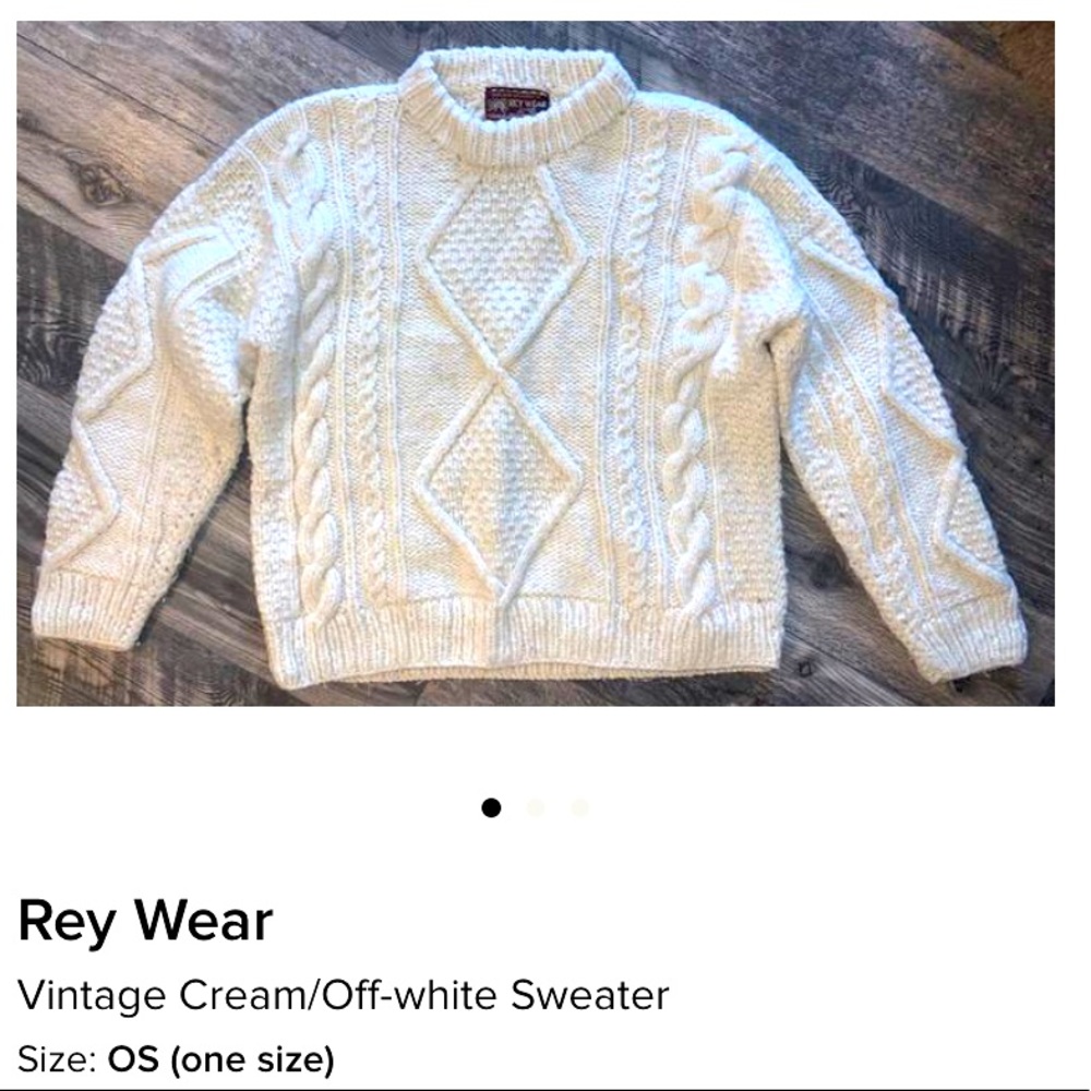 Handmade, Vintage 100% Wool Chunky Knit Sweater